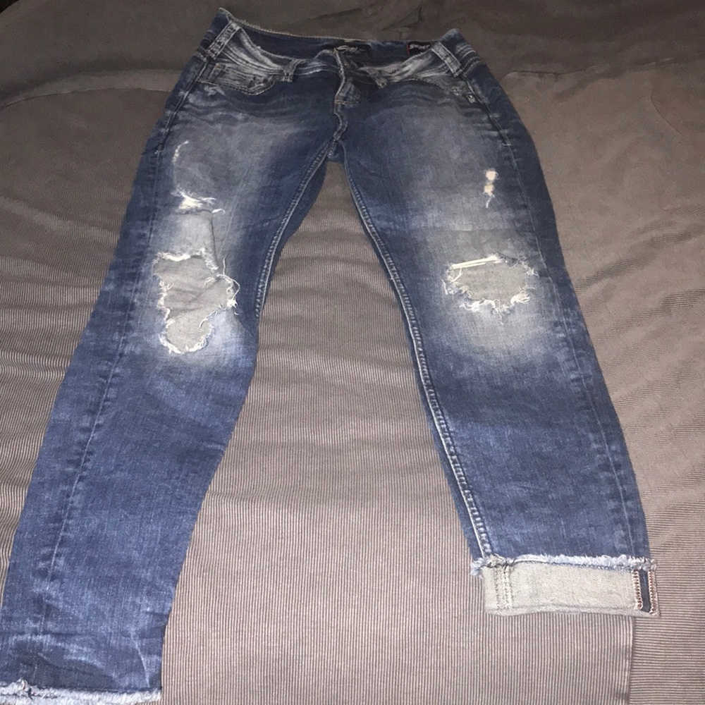 Silver skinny jeans